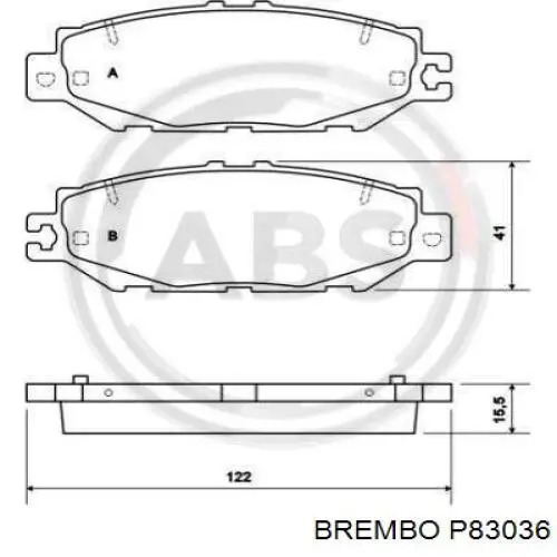 Задние дисковые колодки Brembo P83036