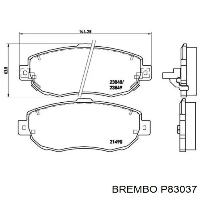 Передние тормозные колодки P83037 Brembo