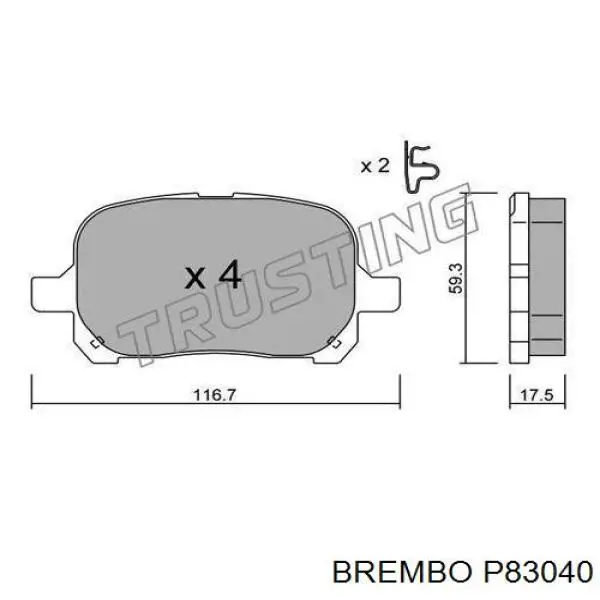Колодки Brembo P83040 цена, от 28.18 USD