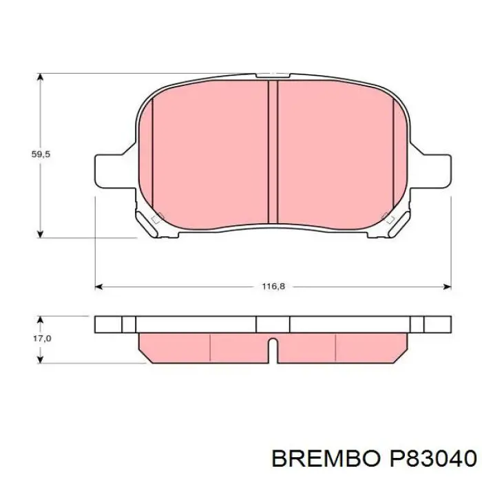 P83040 Brembo Колодки передние
