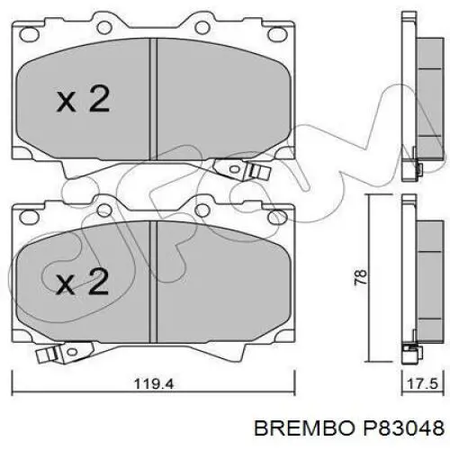 Тормозные колодки Brembo P83048