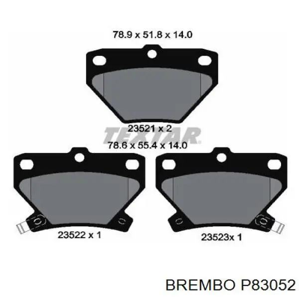 Задние тормозные колодки P83052 Brembo