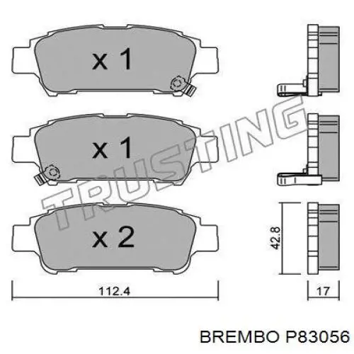 Задние тормозные колодки P83056 Brembo