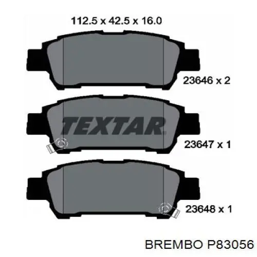 Купить P83056 Brembo Колодки тормозные задние, дисковые