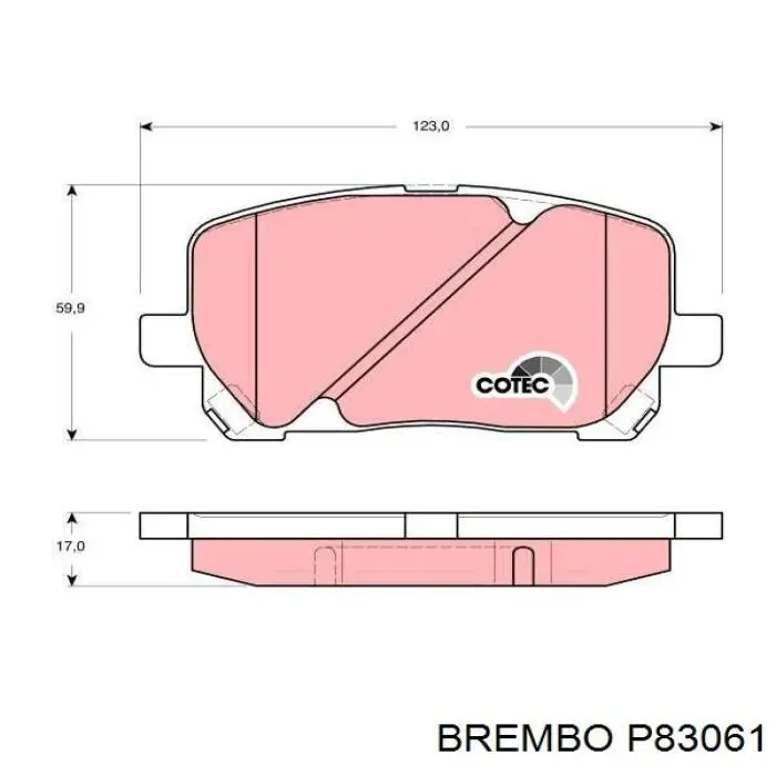 Купить P83061 Brembo Колодки тормозные
