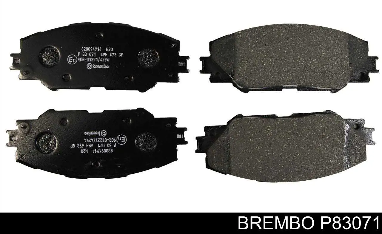 P83071 Brembo колодки тормозные передние дисковые