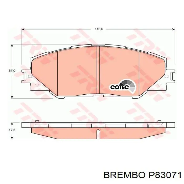 Купить P83071 Brembo Колодки тормозные