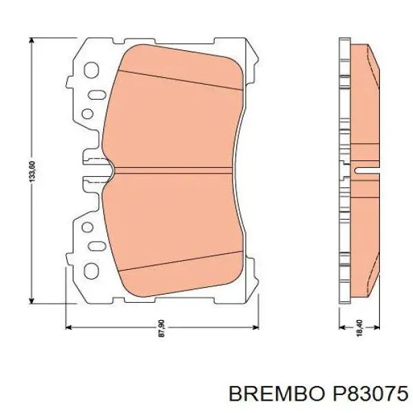 Купить P83075 Brembo Колодки тормозные