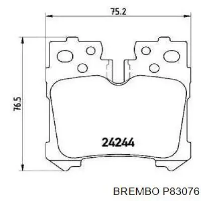 P83076 Brembo Колодки тормозные дисковые комплект