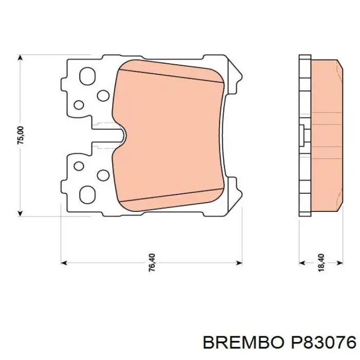 Задние тормозные колодки P83076 Brembo