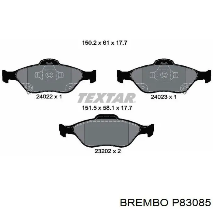 P83085 Brembo Колодки передние