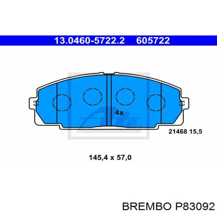 Купить P83092 Brembo Колодки тормозные