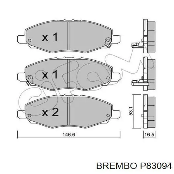 Купить P83094 Brembo Колодки тормозные