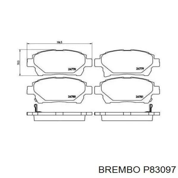 Передние тормозные колодки P83097 Brembo