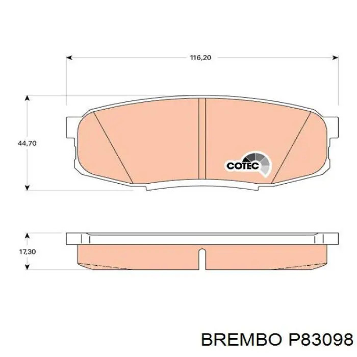 Задние тормозные колодки P83098 Brembo