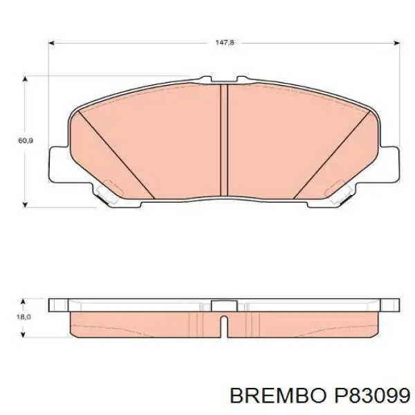 Pastillas de freno delanteras P83099 Brembo