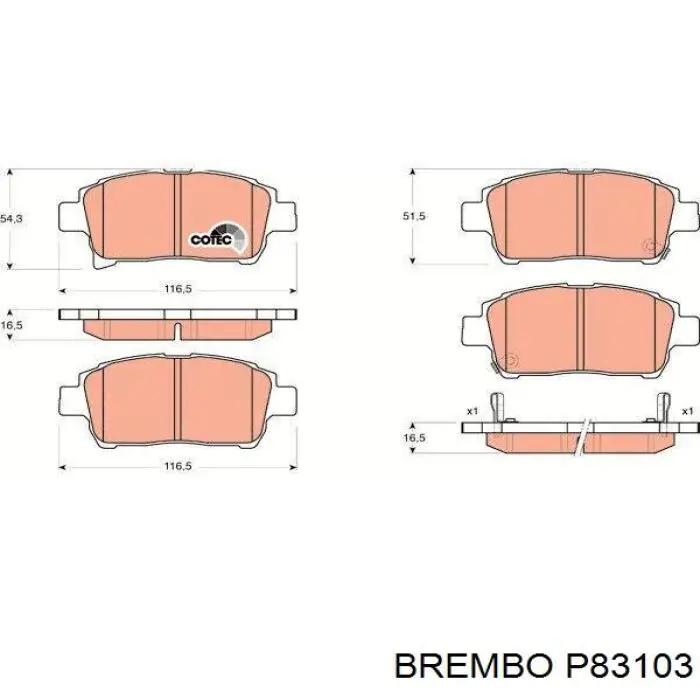 Колодки Brembo P83103 цена, от 14.66 USD