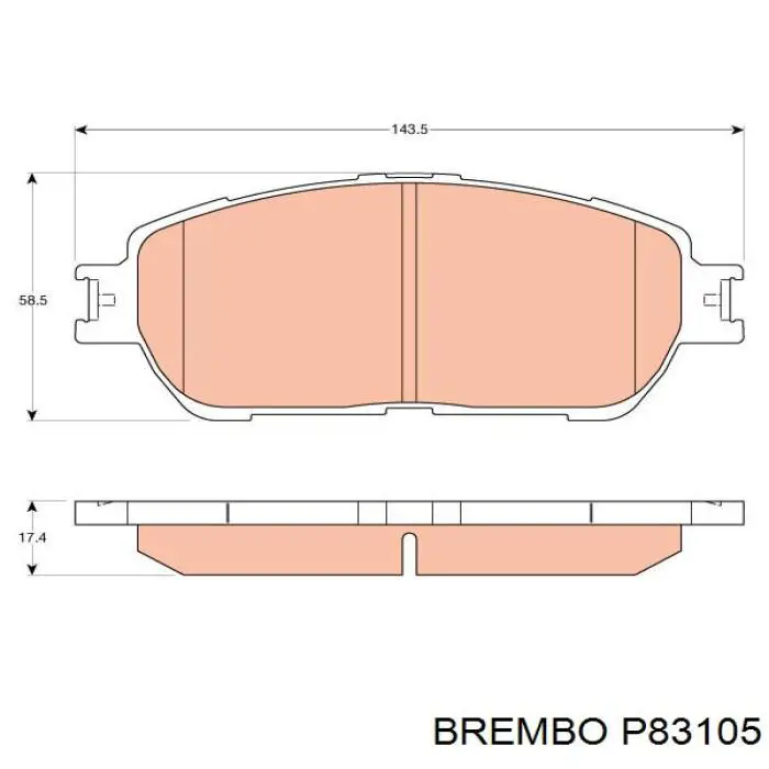 Купить P83105 Brembo Колодки тормозные