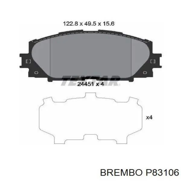 Передние тормозные колодки P83106 Brembo