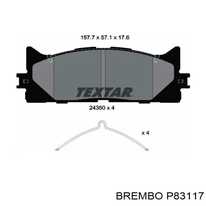 Передние тормозные колодки P83117 Brembo