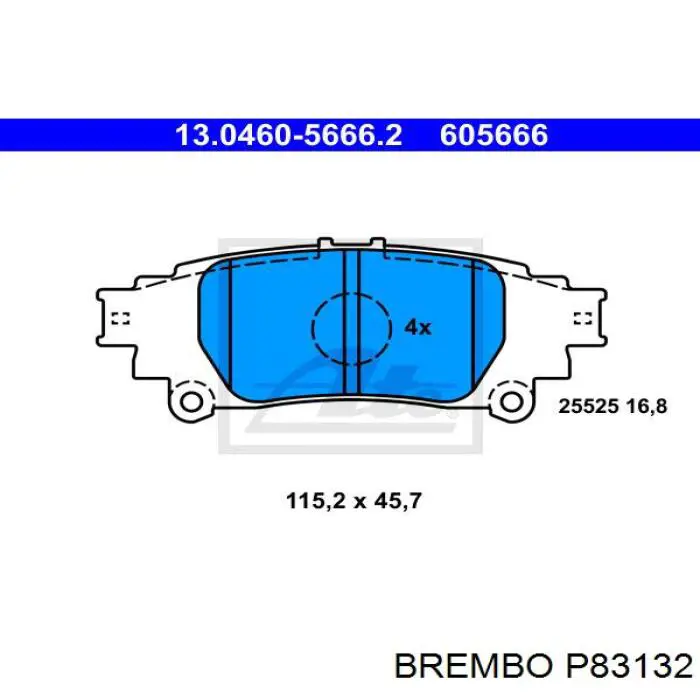 Купить P83132 Brembo Колодки тормозные задние, дисковые
