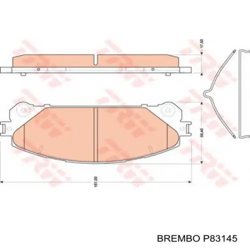 Тормозные колодки Brembo P83145