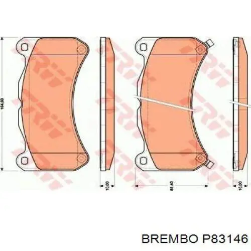 Передние тормозные колодки P83146 Brembo