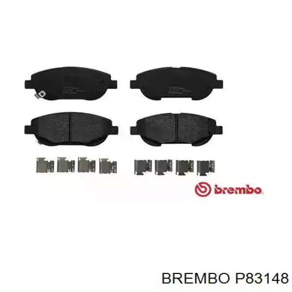 P83148 Brembo колодки тормозные передние дисковые