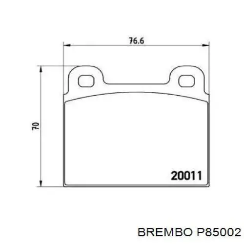 Передние тормозные колодки P85002 Brembo