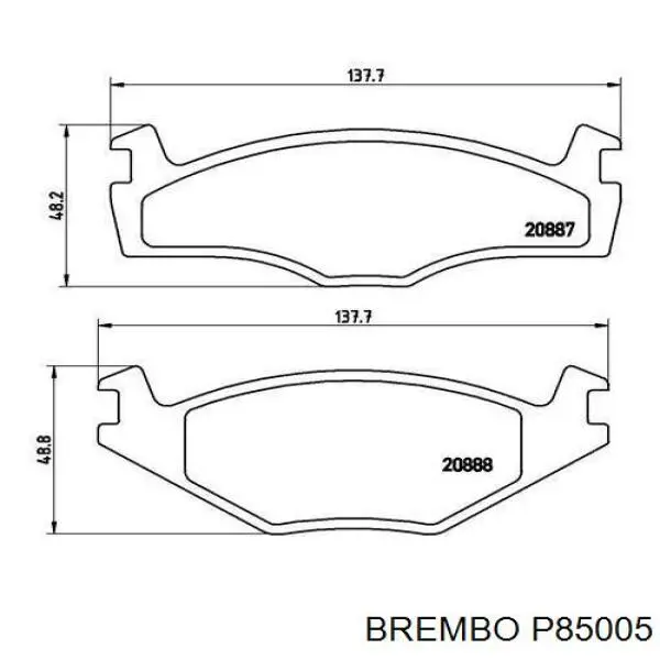 Купить P85005 Brembo Колодки тормозные