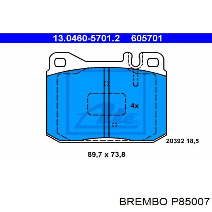 Передние тормозные колодки P85007 Brembo