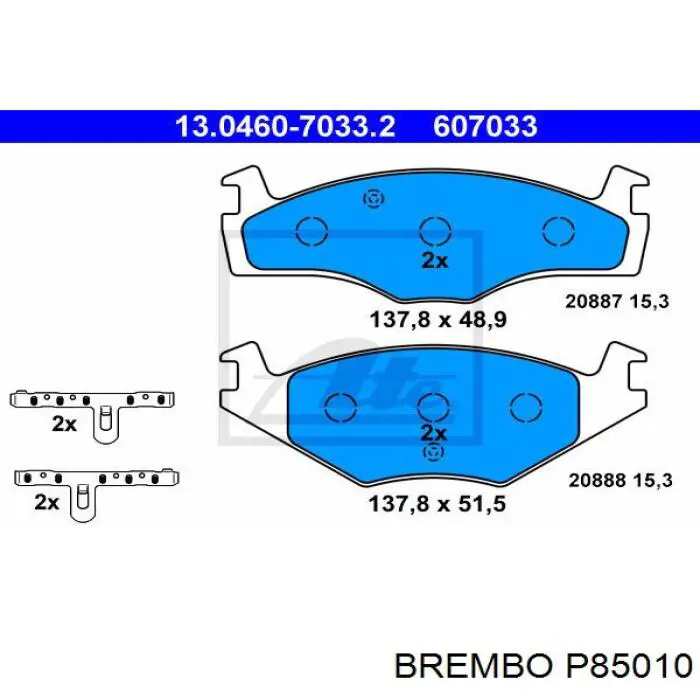 Pastillas de freno delanteras P85010 Brembo