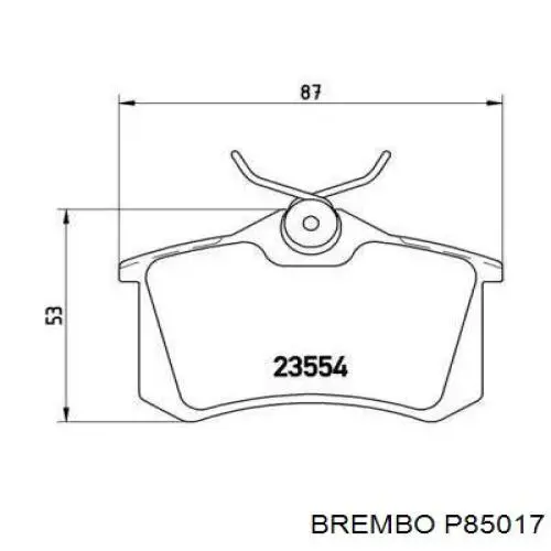 Задние дисковые колодки Brembo P85017