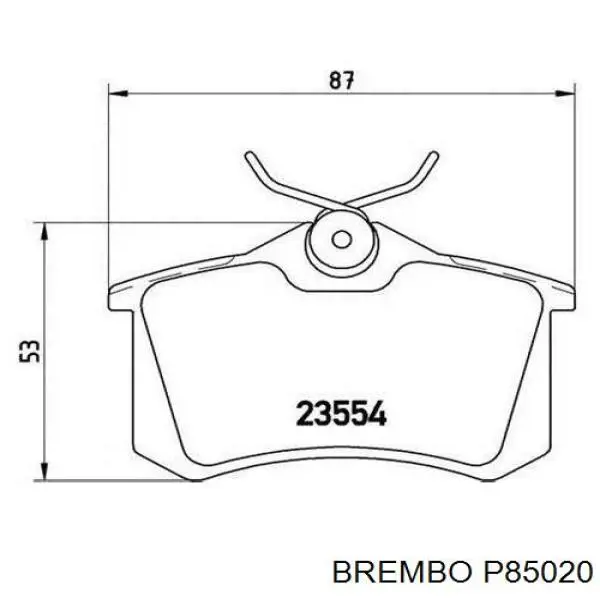 Задние тормозные колодки P85020 Brembo