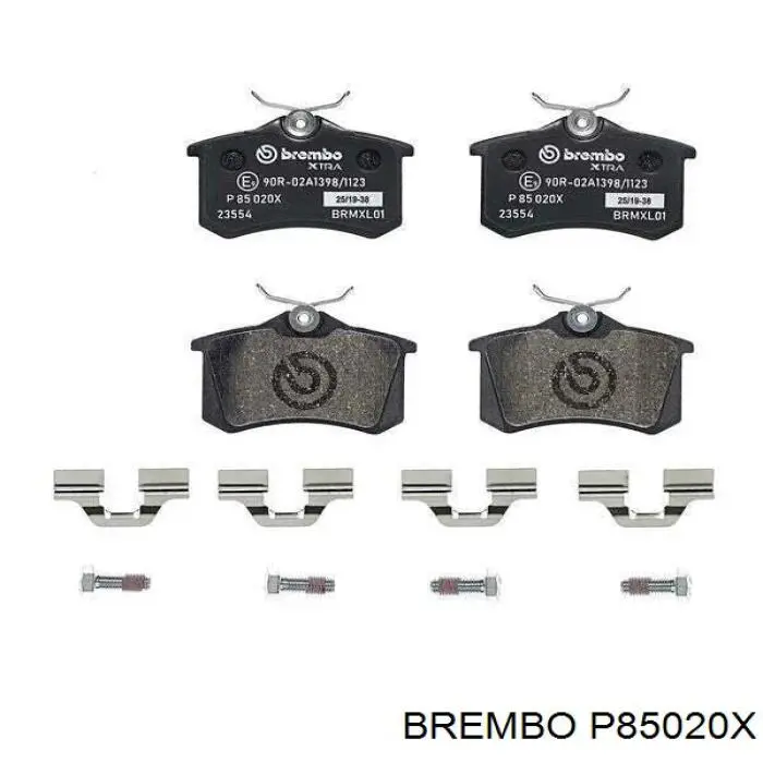 Pastillas de freno traseras P85020X Brembo
