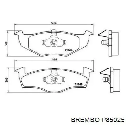 Купить P85025 Brembo Колодки тормозные