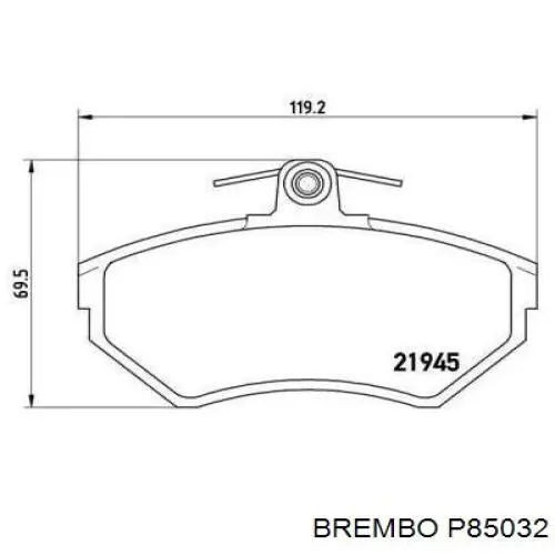 P85032 Brembo Колодки передние