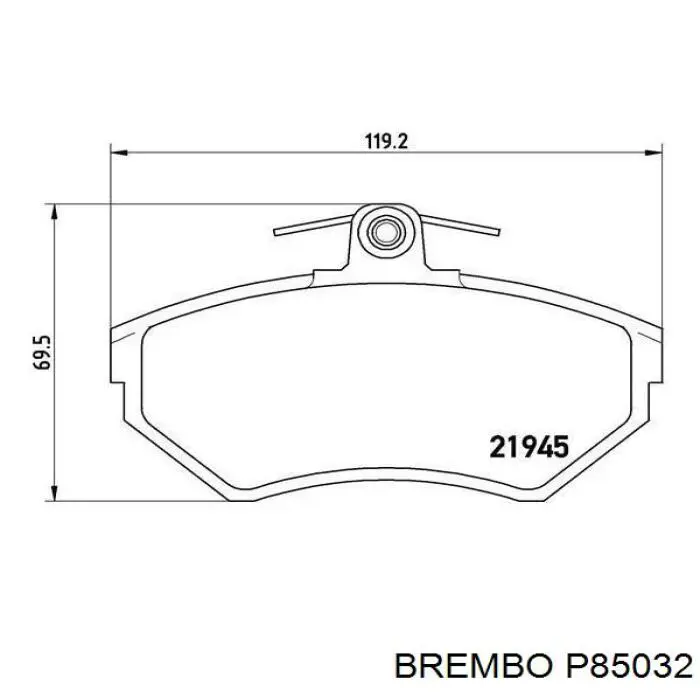 P85032 Brembo колодки тормозные передние дисковые