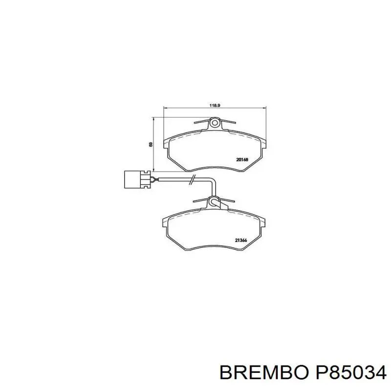 Передние тормозные колодки P85034 Brembo