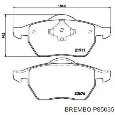 Передние тормозные колодки P85035 Brembo