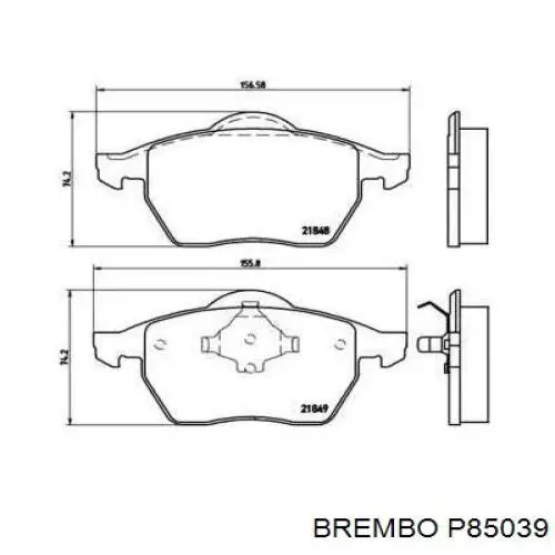 Передние тормозные колодки P85039 Brembo