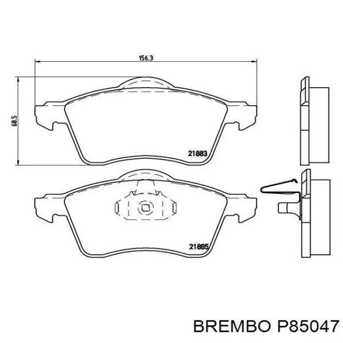 P 85 047 Brembo передние тормозные колодки