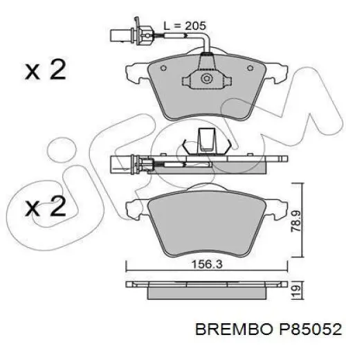 Передние тормозные колодки P85052 Brembo