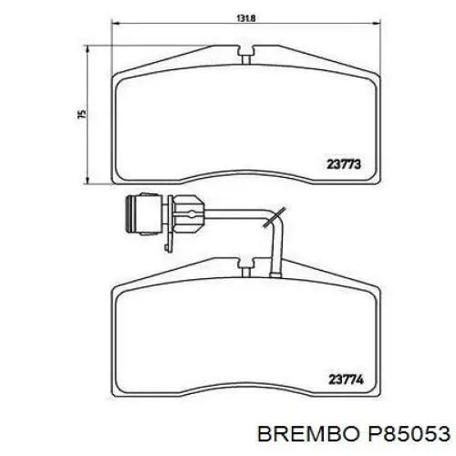 Купить P85053 Brembo Колодки тормозные