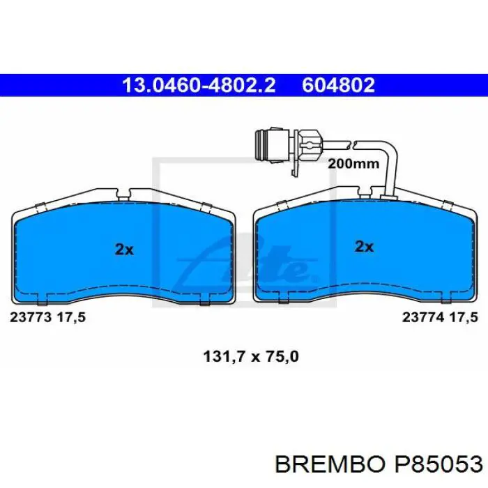 Передние тормозные колодки P85053 Brembo