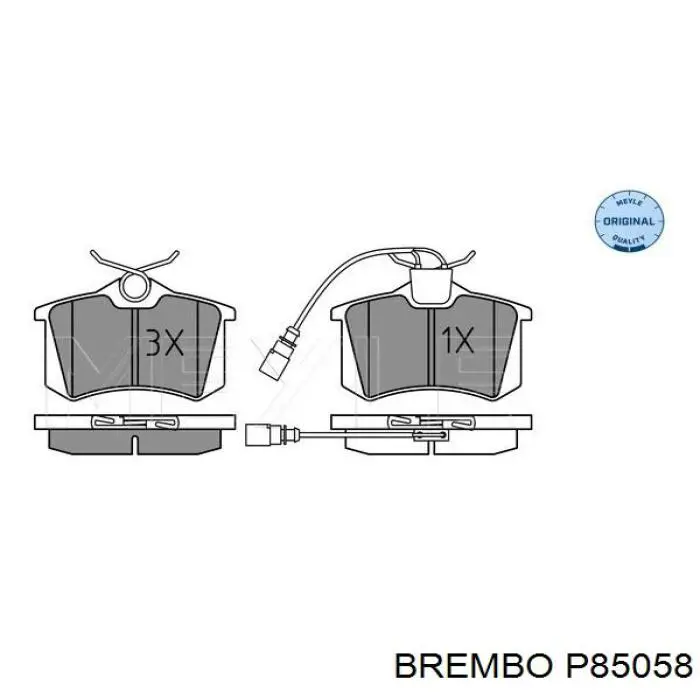 Задние тормозные колодки P85058 Brembo