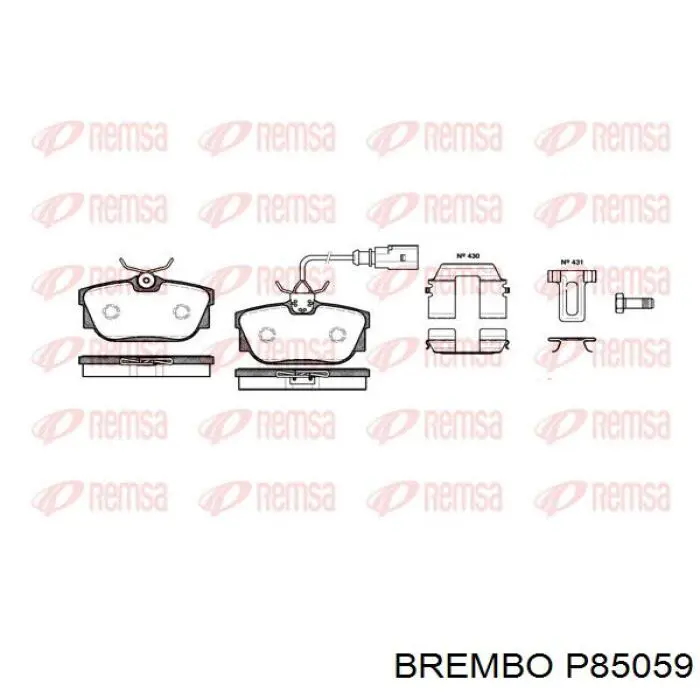 Задние дисковые колодки Brembo P85059