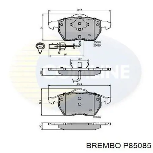 Тормозные колодки Brembo P85085