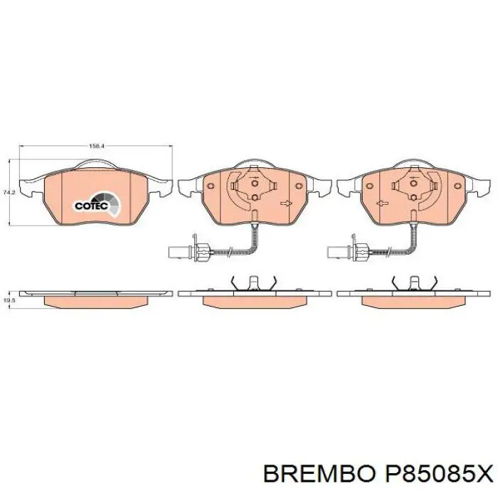 P85085X Brembo Колодки передние