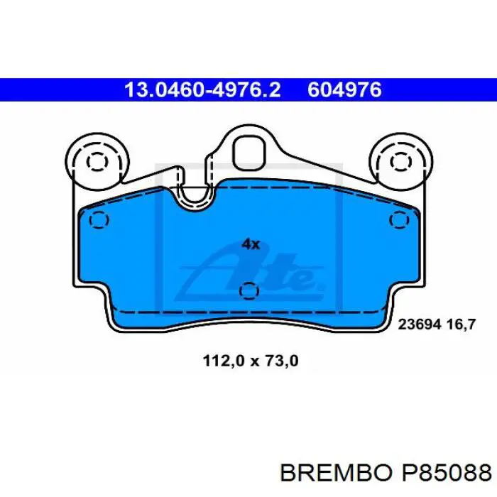 Колодки дисковые  Brembo P85088 цена, от 79.34 USD